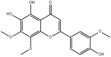 5,6-Dihydroxy-2-(4-hydroxy-3-methoxyphenyl)-7,8-dimethoxy-4H-1-benzopyran-4-one Structure