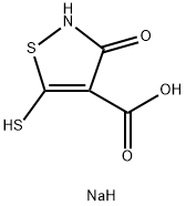 Trisodium 4-carboxy-5-mercapto-3-hydroxy-isothiazole 구조식 이미지