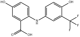 벤조산,5-하이드록시-2-[[4-하이드록시-3-(트리플루오로메틸)페닐]아미노]- 구조식 이미지