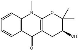 (3S)-2,3,4,10-Tetrahydro-3-hydroxy-2,2,10-trimethyl-5H-pyrano[2,3-b]quinolin-5-one 구조식 이미지
