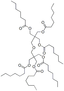 2-[[3-[(1-oxoheptyl)oxy]-2,2-bis[[(1-oxoheptyl)oxy]methyl]propoxy]methyl]-2-[[(1-oxoheptyl)oxy]methyl]propane-1,3-diyl bisheptanoate Structure