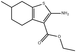 2-아미노-6-메틸-4,5,6,7-테트라히드로-벤조[B]티오펜-3-카르복실산에틸에스테르 구조식 이미지