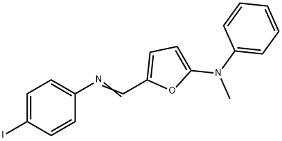 2-Furanamine,  5-[[(4-iodophenyl)imino]methyl]-N-methyl-N-phenyl- Structure