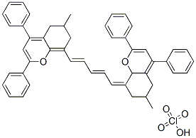 6-methyl-8-[5-(6-methyl-2,4-diphenyl-6,7-dihydro-5H-chromen-8-ylidene) penta-1,3-dienyl]-2,4-diphenyl-6,7-dihydro-5H-chromene perchlorate Structure