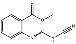 Benzoic acid, 2-[[(cyanoamino)methylene]amino]-, methyl ester (9CI) Structure