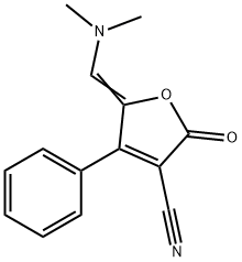 5-(dimethylaminomethylidene)-2-oxo-4-phenyl-furan-3-carbonitrile Structure