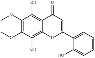 4H-1-Benzopyran-4-one, 5,8-dihydroxy-2-(2-hydroxyphenyl)-6,7-dimethoxy - Structure