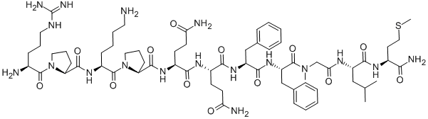 ARG-PRO-LYS-PRO-GLN-GLN-PHE-PHE-SAR-LEU-MET-NH2 구조식 이미지