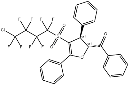 ((2S,3R)-4-(4-CHLORO-1,1,2,2,3,3,4,4-OCTAFLUOROBUTYLSULFONYL)-3,5-DIPHENYL-2,3-DIHYDROFURAN-2-YL)(PHENYL)METHANONE 구조식 이미지