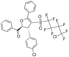 ((2S,3R)-4-(4-CHLORO-1,1,2,2,3,3,4,4-OCTAFLUOROBUTYLSULFONYL)-3-(4-CHLOROPHENYL)-5-PHENYL-2,3-DIHYDROFURAN-2-YL)(PHENYL)METHANONE 구조식 이미지