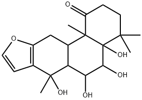 3,4,4a,5,6,6a,7,11,11a,11b-Decahydro-4a,5,6,7-tetrahydroxy-4,4,7,11b-tetramethylphenanthro[3,2-b]furan-1(2H)-one 구조식 이미지