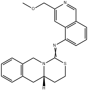 5-Isoquinolinamine, 3-(methoxymethyl)-N-(4,4a,5,10-tetrahydro-1H,3H-(1 ,3)thiazino(3,4-b)isoquinolin-1-ylidene)-, (+-)- 구조식 이미지