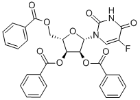 5-FLUORO-1-(2'', 3'', 5''-TRI-O-BENZOYL-β-L-RIBOFURANOSYL)URACIL Structure