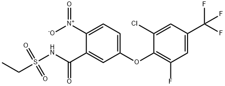 5-[2-chloro-6-fluoro-4-(trifluoromethyl)phenoxy]-N-ethylsulfonyl-2-nit ro-benzamide Structure