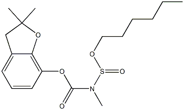 ((Hexyloxy)sulfinyl)methylcarbamic acid 2,3-dihydro-2,2-dimethyl-7-ben zofuranyl ester Structure