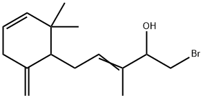 1-Bromo-5-(2,2-dimethyl-6-methylene-3-cyclohexen-1-yl)-3-methyl-3-penten-2-ol Structure