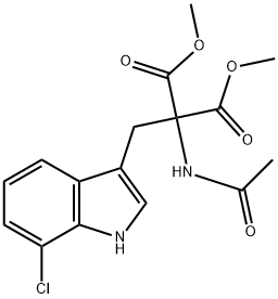 2-ACETAMINDO-2-(7-CHLOROINDOL-3-YLMETHYL)PROPANEDIOIC ACID DIMETHYL ESTER 구조식 이미지