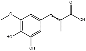 2-Propenoic acid, 3-(3,4-dihydroxy-5-methoxyphenyl)-2-methyl- (9CI) Structure