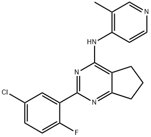 5H-CyclopentapyriMidin-4-aMine, 2-(5-chloro-2-fluorophenyl)-6,7-dihydro-N-(3-Methyl-4-pyridinyl)- (9CI) 구조식 이미지