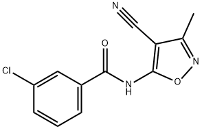 Benzamide,  3-chloro-N-(4-cyano-3-methyl-5-isoxazolyl)- Structure