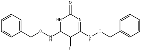5-fluoro-4,6-bis(phenylmethoxyamino)-5,6-dihydro-1H-pyrimidin-2-one Structure