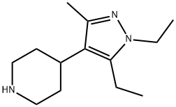 Piperidine, 4-(1,5-diethyl-3-methyl-1H-pyrazol-4-yl)- (9CI) 구조식 이미지