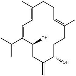 8,12-Dimethyl-2-methylene-5-isopropyl-5,7,11-cyclotetradecatriene-1,4-diol Structure