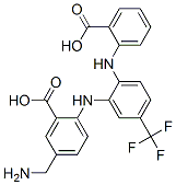 Benzoic  acid,  5-(aminomethyl)-2-[[2-[(2-carboxyphenyl)amino]-5-(trifluoromethyl)phenyl]amino]- 구조식 이미지