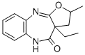 4H-Furo(2,3-b)(1,5)benzodiazepin-4-one, 2,3,3a,5-tetrahydro-3a-ethyl-2 -methyl- 구조식 이미지