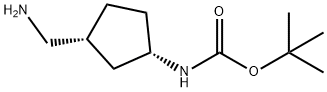 Carbamic acid, [(1S,3R)-3-(aminomethyl)cyclopentyl]-, 1,1-dimethylethyl ester Structure