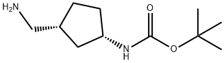 카르밤산,[(1S,3R)-3-(아미노메틸)시클로펜틸]-,1,1-디메틸에틸에스테르 구조식 이미지