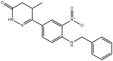 4,5-Dihydro-5-methyl-6-[3-nitro-4-[(phenylmethyl)amino]phenyl]-3(2H)-pyridazinone 구조식 이미지