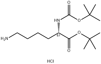 (S)-tert-Butyl 6-amino-2-((tert-butoxycarbonyl)amino)hexanoate hydrochloride 구조식 이미지