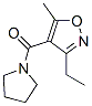 Pyrrolidine, 1-[(3-ethyl-5-methyl-4-isoxazolyl)carbonyl]- (9CI) Structure