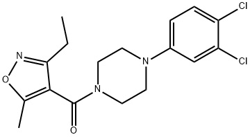 Methanone, [4-(3,4-dichlorophenyl)-1-piperazinyl](3-ethyl-5-methyl-4-isoxazolyl)- Structure