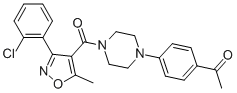 Ethanone, 1-[4-[4-[[3-(2-chlorophenyl)-5-methyl-4-isoxazolyl]carbonyl]-1-piperazinyl]phenyl]- 구조식 이미지
