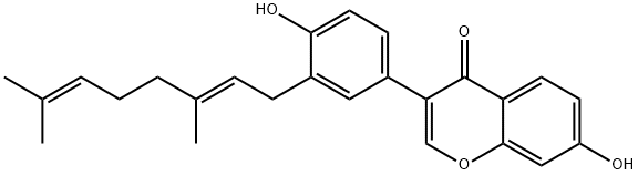 3-[3-[(2E)-3,7-Dimethyl-2,6-octadien-1-yl]-4-hydroxyphenyl]-7-hydroxy-4H-1-benzopyran-4-one Structure