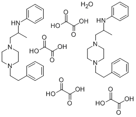 1-Piperazineethanamine, alpha-methyl-N-phenyl-4-(2-phenylethyl)-, etha nedioate, hydrate (2:4:1) Structure