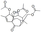 5,6-Bis(acetyloxy)-1-[(acetyloxy)methyl]-1a,2,3,4,5,5a,6,9,10,10a-decahydro-5a-hydroxy-1,4,7,9-tetramethyl-1H-2,8a-methanocyclopenta[a]cyclopropa[e]cyclodecen-11-one 구조식 이미지