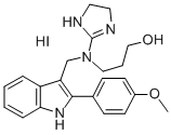 1-Propanol, 3-(N-(2-imidazolin-2-yl)-N-(2-(p-methoxyphenyl)-3-indolylm ethyl)amino)-, hydriodide Structure