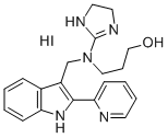 1-Propanol, 3-((4,5-dihydro-1H-imidazol-2-yl)((2-(2-pyridinyl)-1H-indo l-3-yl)methyl)amino)-, monohydroiodide Structure