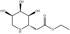 2-Piperidineacetic acid, 3,4,5-trihydroxy-, ethyl ester, [2S-(2alpha,3ba,4ba,5ba)]- (9CI) Structure