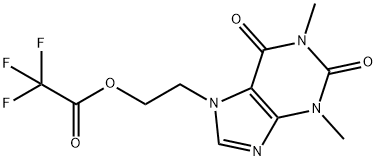 Acetic acid, trifluoro-, 2-(1,2,3,6-tetrahydro-1,3-dimethyl-2,6-dioxo- 7H-purin-7-yl)ethyl ester Structure