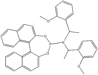 (11bS)-N,N-Bis[(S)-(+)-1-(2-methoxyphenyl)ethyl]dinaphtho[2,1-d:1',2'-f][1,3,2]dioxaphosphepin-4-amine 구조식 이미지