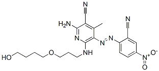 2-amino-5-[(2-cyano-4-nitrophenyl)azo]-6-[[3-(4-hydroxybutoxy) propyl]amino]-4-methyl-3-Pyridinecarbonitrile Structure