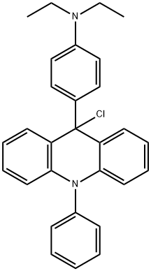 4-(9-CHLORO-9,10-DIHYDRO-10-PHENYL-9-ACRIDINYL)-N,N-DIETHYL-BENZENEAMINE HYDROCHLORIDE 구조식 이미지