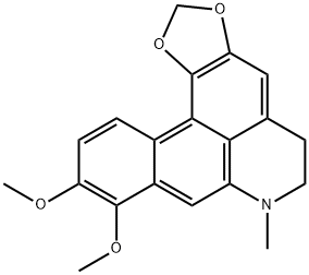 5H-Benzo(g)-1,3-benzodioxolo(6,5,4-de)quinoline, 6,7-dihydro-9,10-dime thoxy-7-methyl- Structure