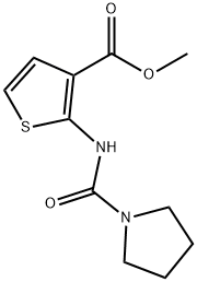 3-Thiophenecarboxylicacid,2-[(1-pyrrolidinylcarbonyl)amino]-,methylester Structure