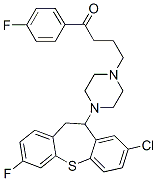 2-Chloro-7-fluoro-11-[4-[3-(4-fluorobenzoyl)propyl]piperazino]-10,11-dihydrodibenzo[b,f]thiepin 구조식 이미지