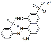 2-Naphthalenesulfonic acid, 6-amino-4-hydroxy-5-[[2-( trifluoromethyl)phenyl]azo]-, monopotassium salt Structure